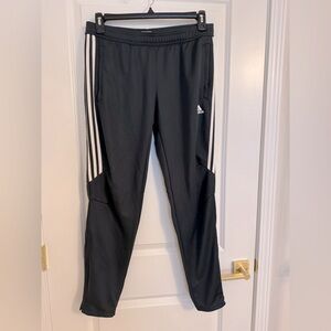 Adidas Black and White Joggers with Signature Stripes